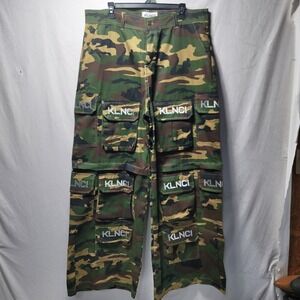 KLNCI Camouflage Cargo Pants Size 40 Multi Pocket Baggy Streetwear